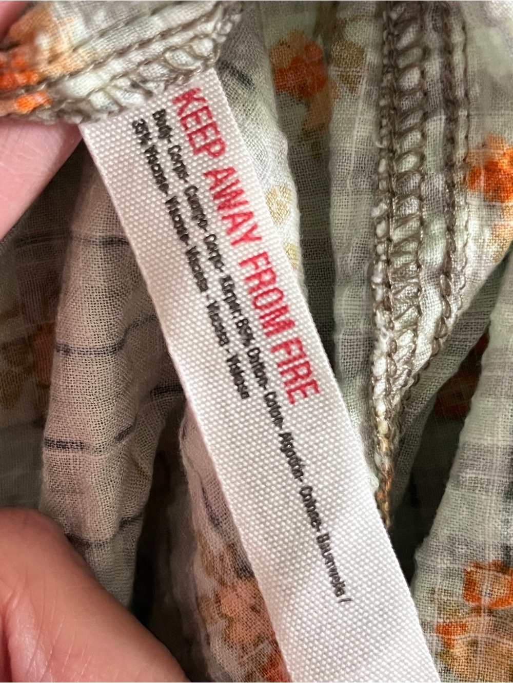 Free People On Repeat Pyjama Trousers Plaid Floral - Lime Cream Sz L - Picture 16 of 16